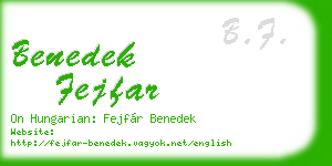 benedek fejfar business card